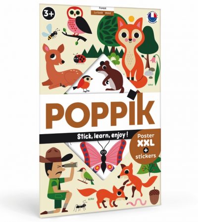 Poster éducatif avec stickers (divers modèles) - Poppik - La forêt