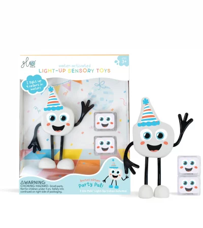 Coffret Glo Pals - Personnage Party Pal blanc et 2 cubes lumineux
