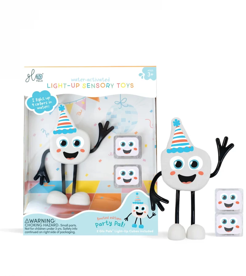 Coffret Glo Pals - Personnage Party Pal blanc et 2 cubes lumineux