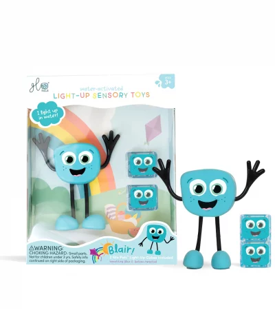 Personnage bleu Blair et ses cubes-lumineux - Glo Pals