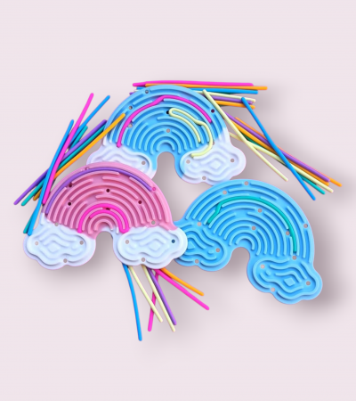 Plaque sensorielle double face - Arc-en-ciel